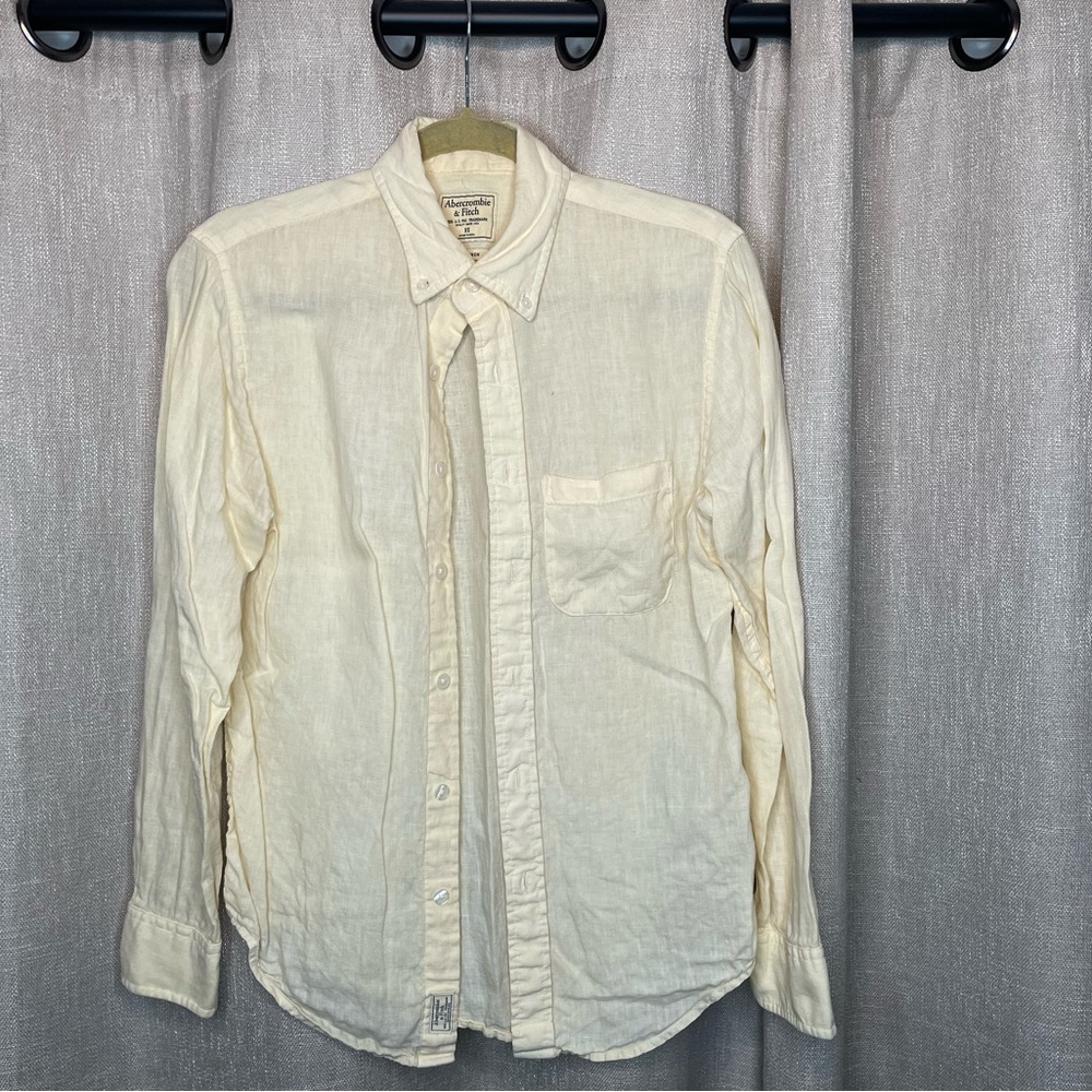 Abercrombie yellow linen button down